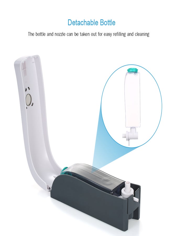 شوانجديان موزع صابون يدوي أحادي الرأس يُثبت على الحائط من تشوانغديان، سعة 300 مل، مناسب لجل الاستحمام والشامبو السائل - أبيض - Image 4